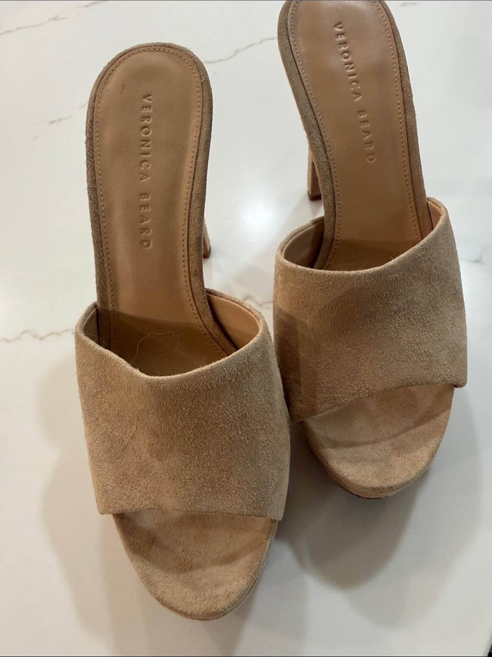 Veronica Beard Dali Platform Suede Stiletto Sandals US 9